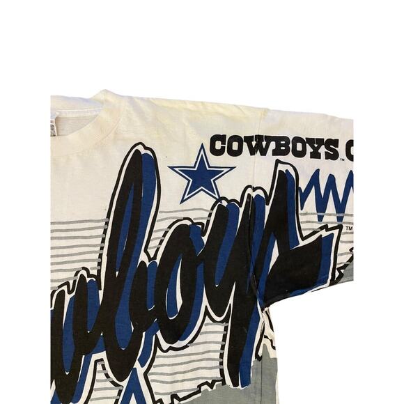 VTG Dallas Cowboys Shirt Size Large Magic Johnson  All Over Print Single Stitch - Picture 5 of 8